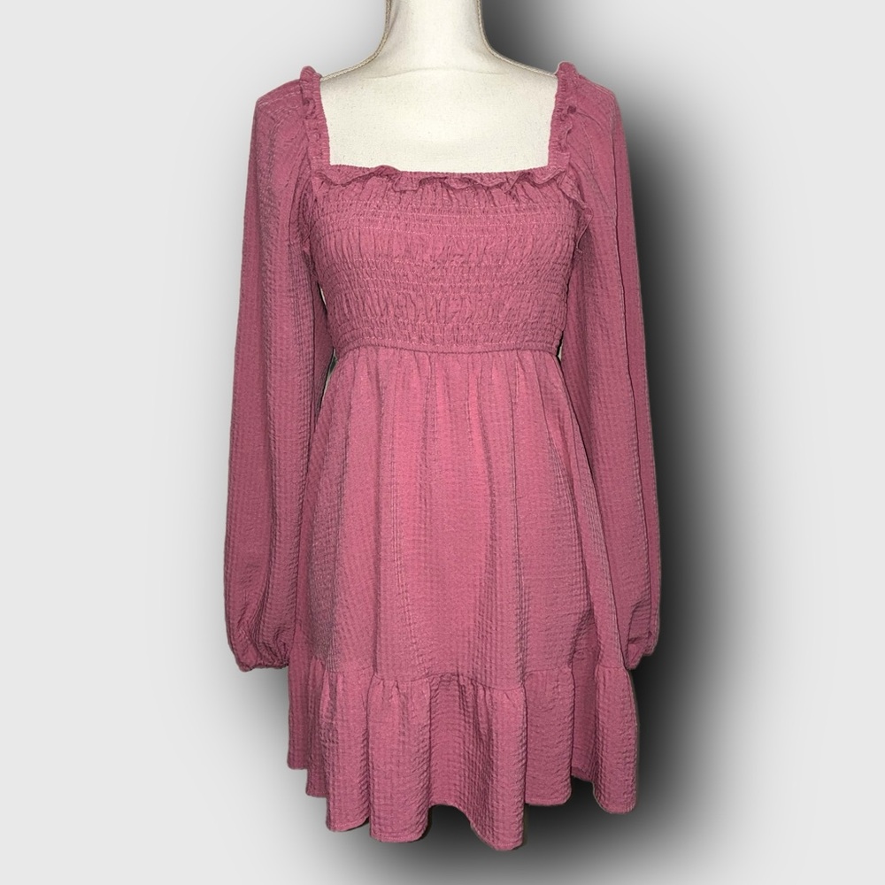 Altar’d State Smocked Pink Cottagecore Mini Dress